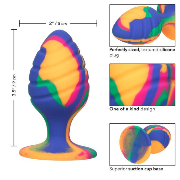 Текстурированная анальная пробка L из силикона CHEEKY LRG SWIRL TIE-DYE PLUG_5