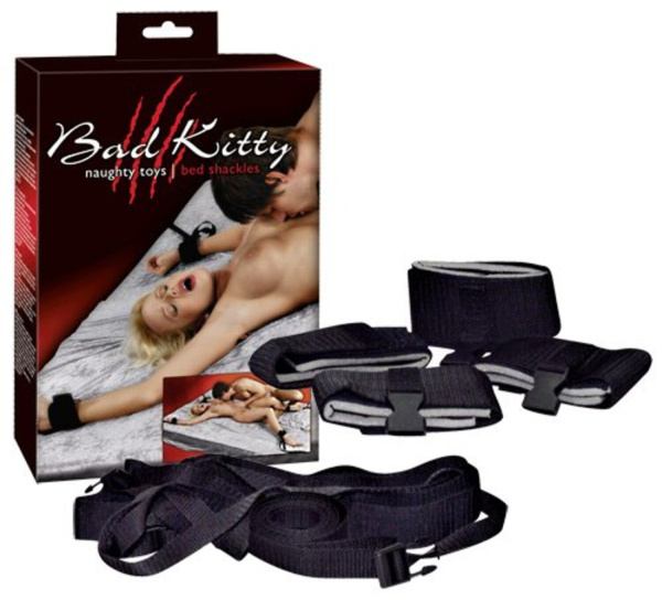 Фиксация для рук с привязью на кровать Bad Kitty Bettfesselset_1