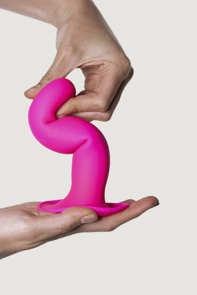 Дилдо на присоске с двойной плотностью Hitsens S04 Pink ADRIEN LASTIC DILDO DUAL DENSITY_2