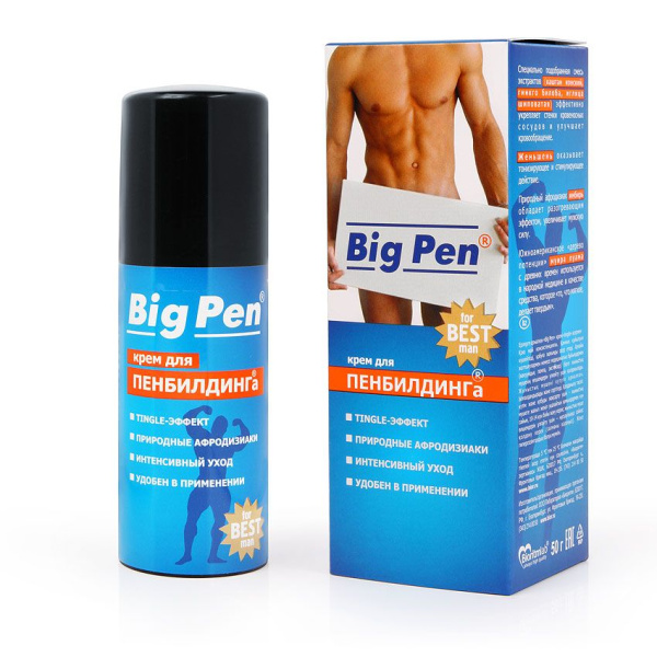 Крем для увеличения пениса Big Pen для мужчин, 50 г._6