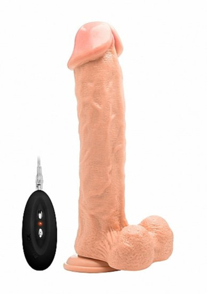Фаллоимитатор с вибрацией и пультом управления Vibrating Realistic Cock - 11"" - With Scrotum_1