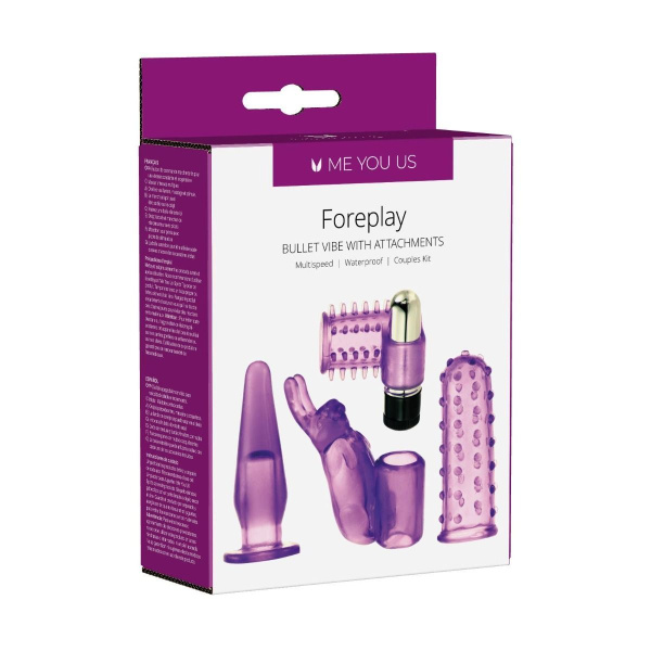 Вибромассажер для пар в наборе с насадками Me You Us  Foreplay Couples Kit_1
