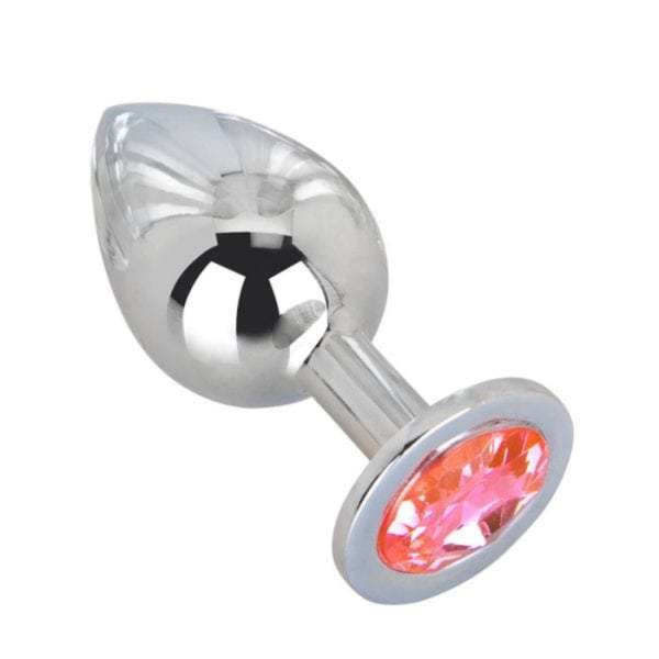 Большой плаг из стали с кристаллом PINK BUBBLE GUM_1