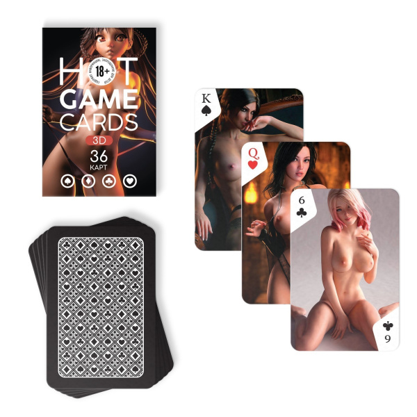 ИГРАЛЬНЫЕ КАРТЫ HOT GAME CARDS 3D, 36 карт, 18+, артикул 9505961_3
