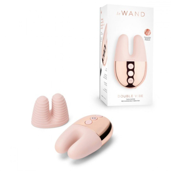 Массажер с двойной вибрацией Le Wand Double Vibe розовое золото_1