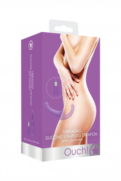 Безремневой страпон с вибрацией и пультом управления Vibrating Silicone Strapless Strapon_1
