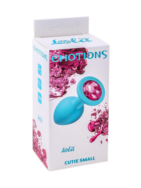 Анальная пробка Emotions Cutie Small Turquoise pink crystal_1