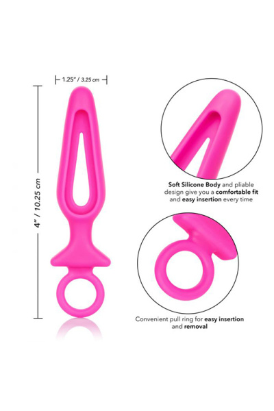 Анальная пробка Silicone Groove Probe, розовая_2