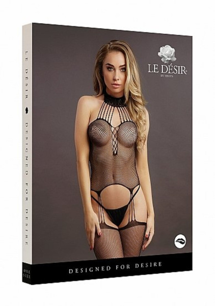 Кетсьюит (боди-комбинезон) Suspender Fishnet Choker - O/S_1