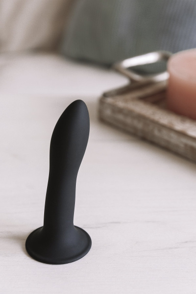Небольшой дилдо на присоске с двойной плотностью Hitsens S05 Black ADRIEN LASTIC DILDO DUAL DENSITY_2