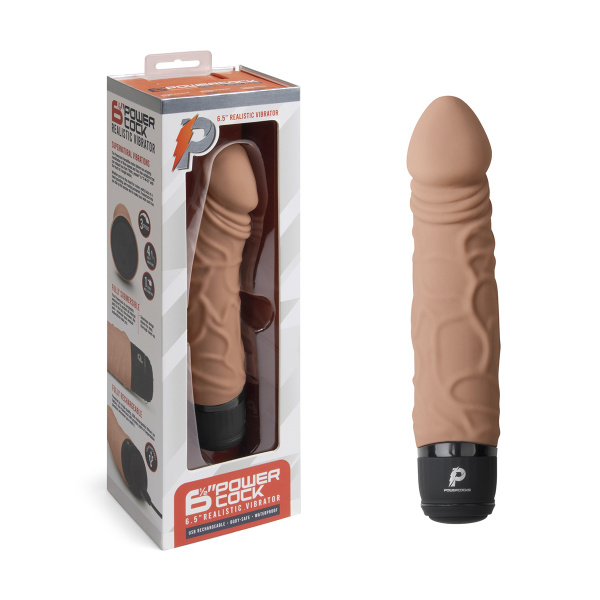 Классический массажер 6.5" Girthy Realistic Vibrator мокка_1