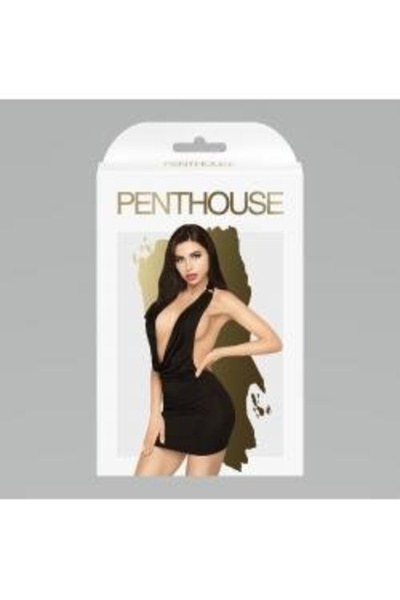 Эротическое мини-платье Penthouse "Heart rob" black (M/L) в комплекте с трусиками._1