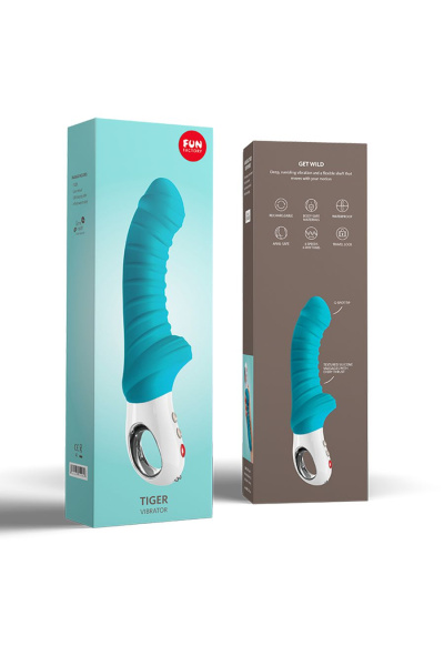 Вибратор Fun Factory Tiger, силикон, голубой, 23 см_1