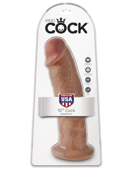 Фаллоимитатор-гигант на присоске загорелый King Cock 10_1