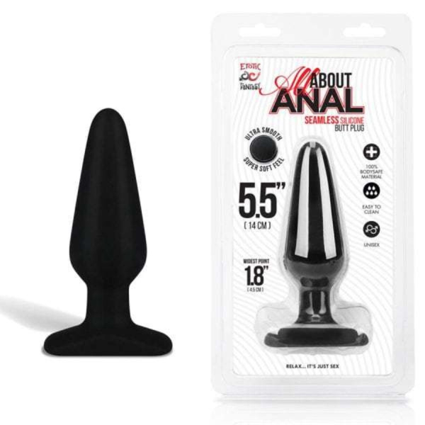 Черный плаг из силикона класса люкс 5,5''_1