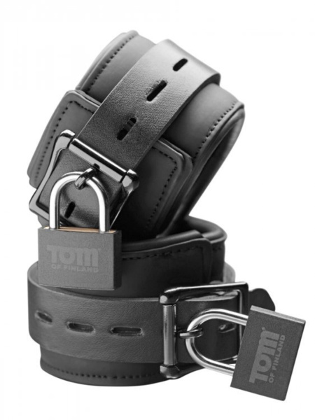 Tom of Finland Neoprene Wrist Cuffs Неопреновые запястники с замком_1