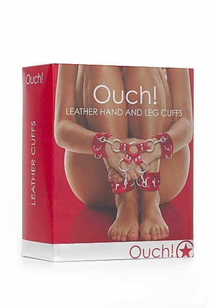 Крестообразные наручники (оковы, фиксаторы) для рук и ног Leather Hand And Legcuffs Ouch!_1