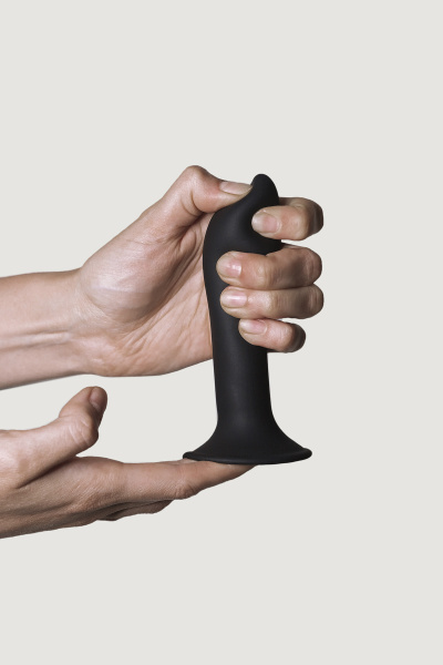 Небольшой дилдо на присоске с двойной плотностью Hitsens S05 Black ADRIEN LASTIC DILDO DUAL DENSITY_4