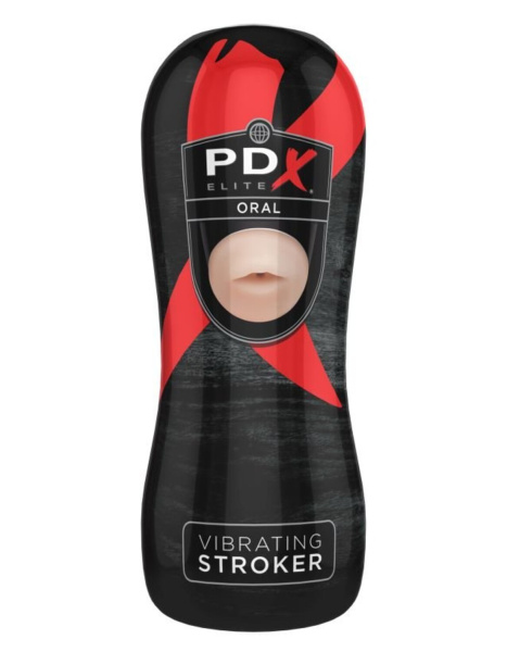 Мастурбатор-ротик в тубе с вибрацией PDX ELITE Vibrating Oral Stroker_1
