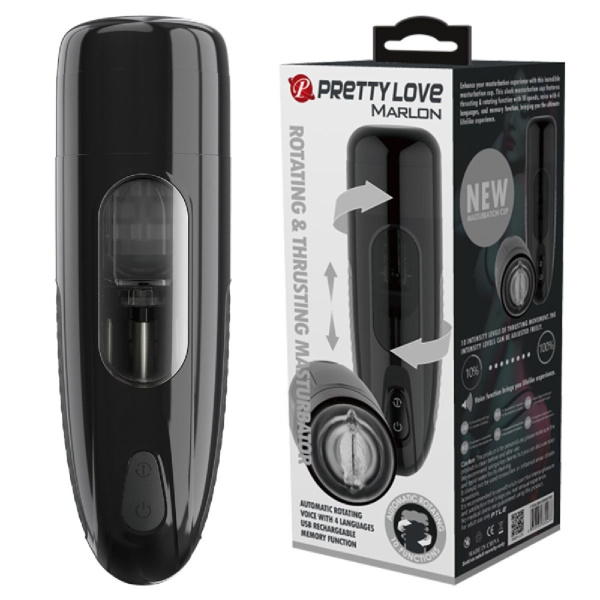 Мастурбатор-вагина с ротатором и поступательными движениями Marlon, с голосовым сопровождением_1