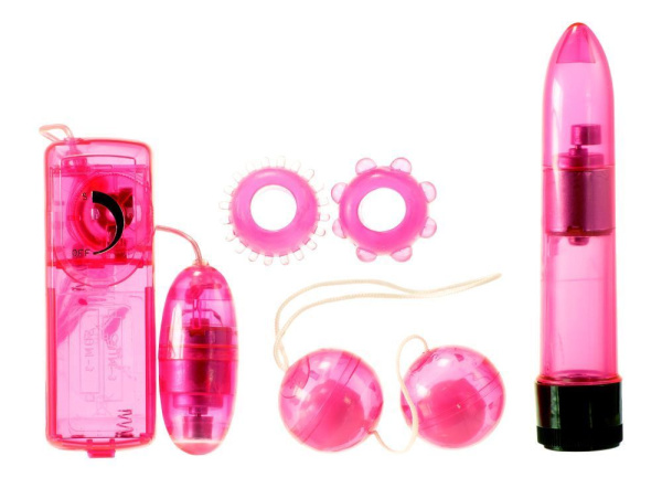 Вибромассажер для пар в наборе с насадками Me You Us Classic Crystal Couples Kit Pink_4