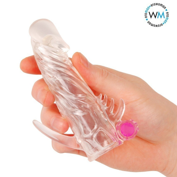 Насадка закрытая с вибрацией crystal sleeve vibe, l 130 мм d 21 мм арт. ee-10033_6