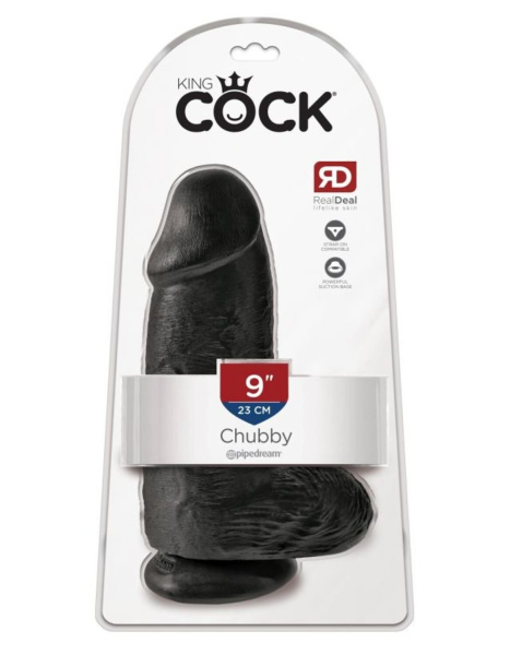 Фаллоимитатор реалистик утолщенный King Cock Chubby - Black черный_1