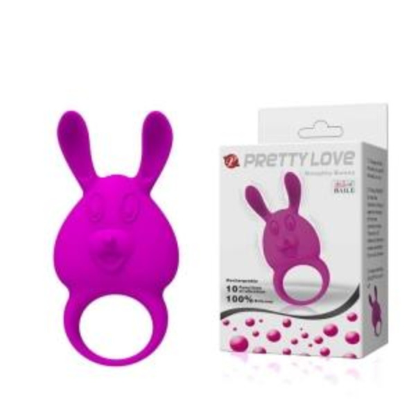 Эрекционное кольцо с вибрацией зайчик PRETTY LOVE NAUGHTY BUNNY_1