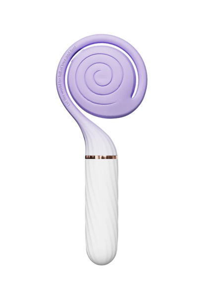 Вибратор с вакуумным стимулятором OTOUCH Lollipop Dual Stimulation, силикон, бело-фиолетовый, 20 см_3