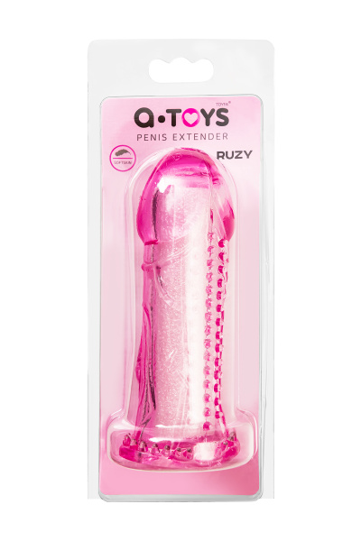 Насадка на пенис с дополнительной стимуляцией A-Toys by TOYFA Ruzy, TPE, розовый, 13,5 см_5