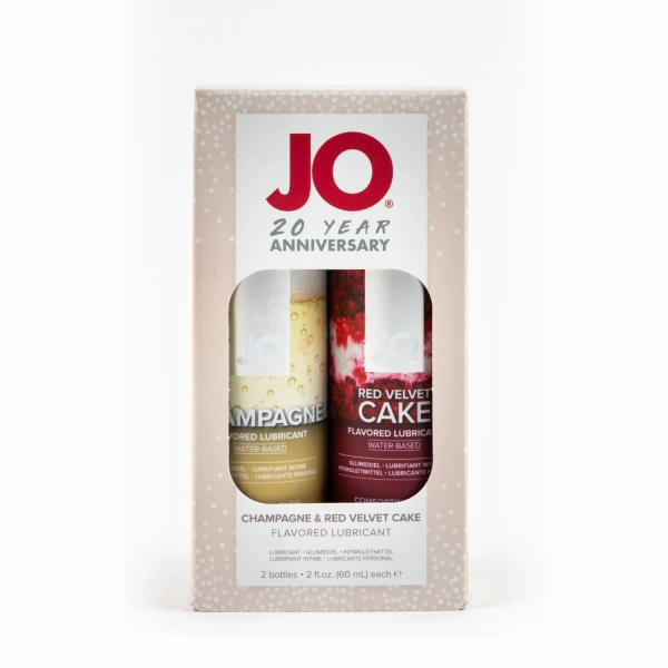 Лимитированый набор из лубрикантов "JO": Шампанское/Champagne 60 mL + Красный бархат/Red Velvet Cake_1