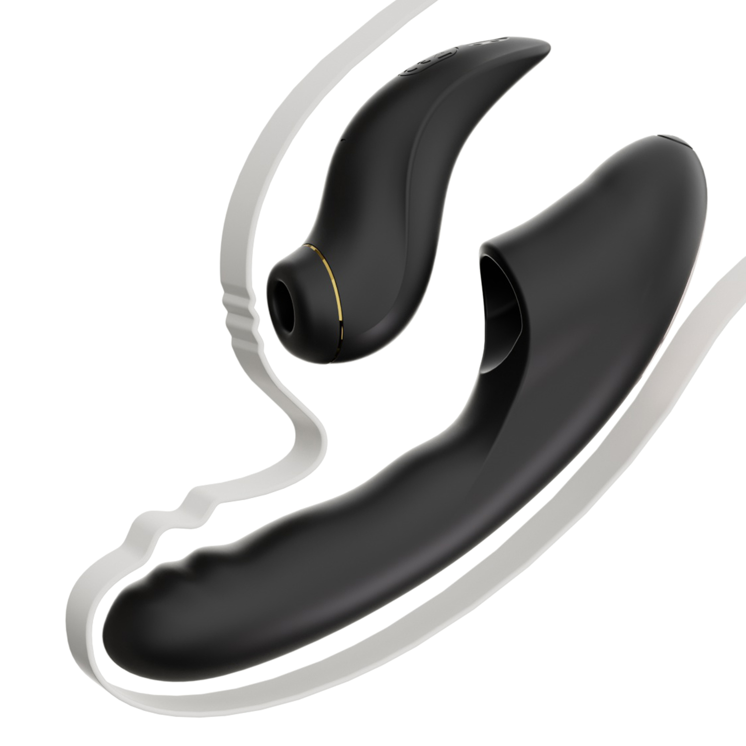 Вибратор с возвратно-поступательными движениями, вакуумом и приложением BeYourLover Fatima, черный_8