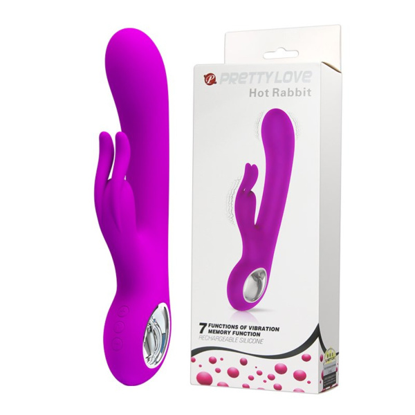 Вибромассажер с клиторальным отростком PrettyLove Hot Rabbit_1