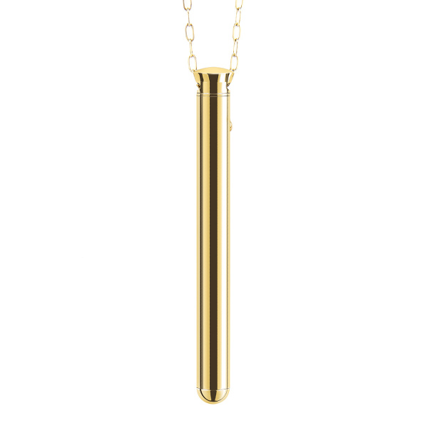 Элегантный вибромассажер-кулон из стали le WAND VIBRATING NECKLACE GOLD_3
