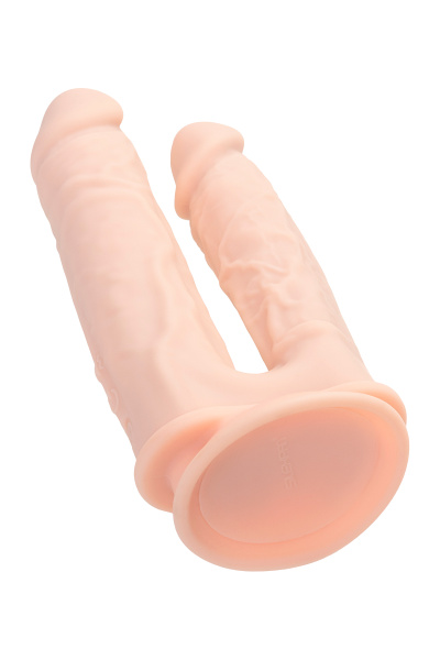 Вибратор для двойного проникновения RealStick Silicone Jason M, сайлекспан, телесный, 18,5 см_4