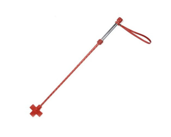 Стек плетёный красный с металлической ручкой_1