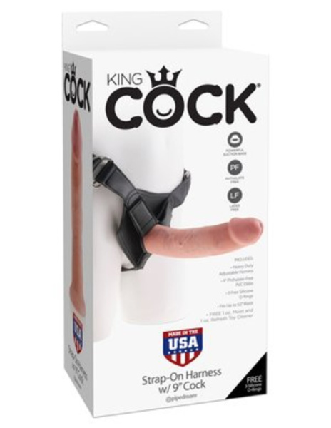 Страпон Harness со съемной насадкой на регулируемых ремнях King Cock 9_1