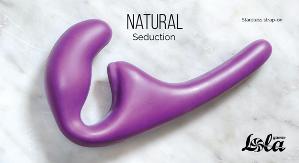 Безремневой анальный страпон Natural Seduction Purple_1