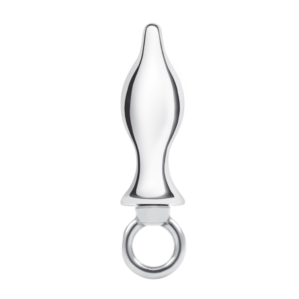 Плаг металлический с кольцом 2,5 in Stainless Steel Metal Tapered Butt Plug With Loop Hardware_3