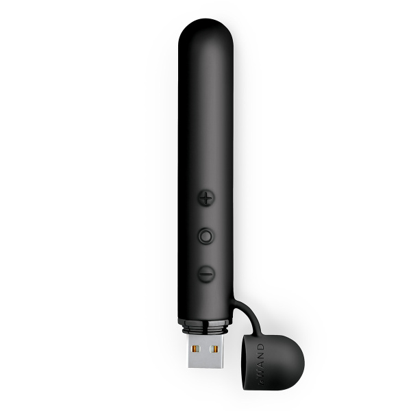 Силиконовый мини-вибратор класса люкс Le Wand Baton темный  хром_3