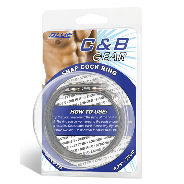 Кольцо на пенис из искусственной кожи на клепках (4-6 см) SNAP COCK RING_5