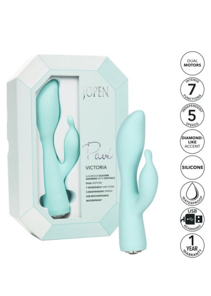 Изумительный перезарежаемый вибромассажер кролик Pave Victoria в стилеТиффани_1