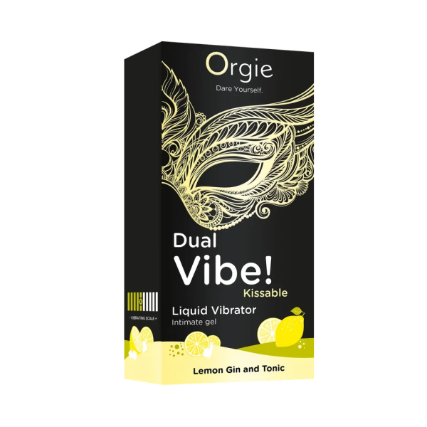 Съедобный гель с вибрацией Orgie DUAL VIBE! со вкусом коктейля LEMON GIN AND TONIC 15мл_2