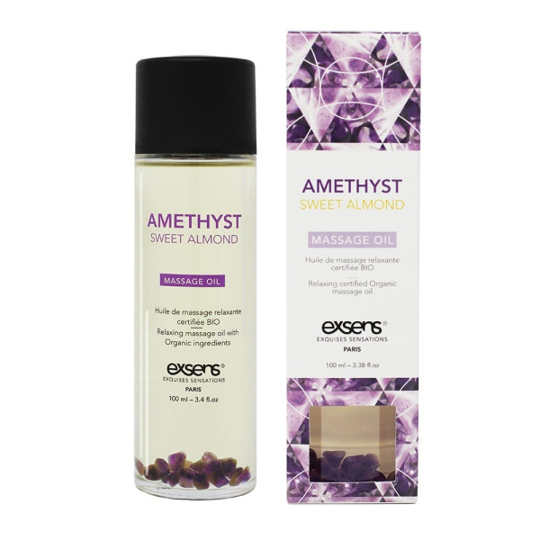 Органическое массажное масло с камнями AMETHYST SWEET ALMOND (Миндаль)_1