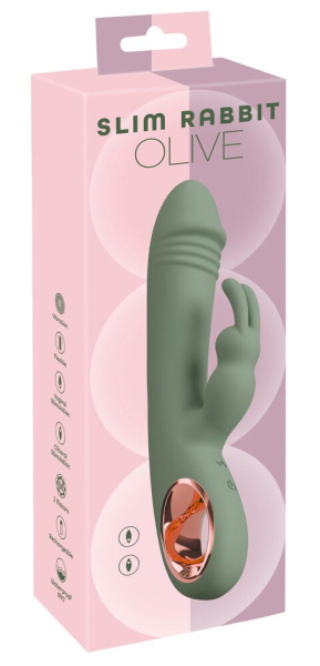 Тонкий вибратор Кролик Olive 5404509ON_2