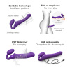 Гибкий страпон Strap-on-me с вибрацией, с 3-мя моторами, фиолетовый, размер XL_4