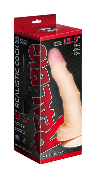 Реалистичный фаллоимитатор Супергигант с присоской в коробке 957803ru_1