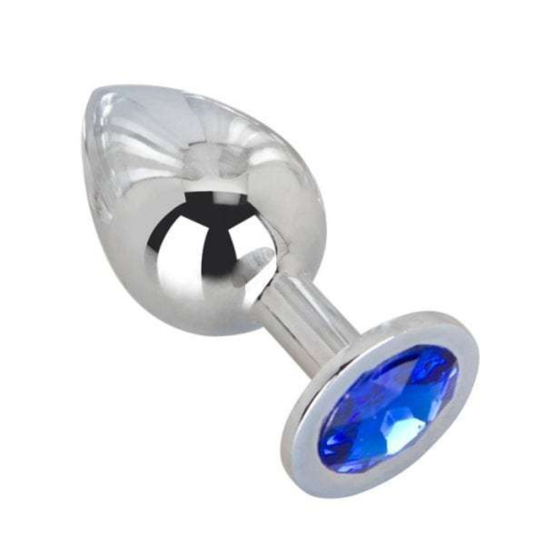 Большой плаг из стали с кристаллом BLUE SPACE_1