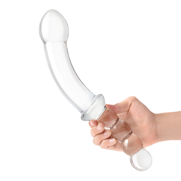 Анально-вагинальный фаллоимитатор 12,5 in Girthy Double Sided Dong With Anal Bead Grip Handle_5