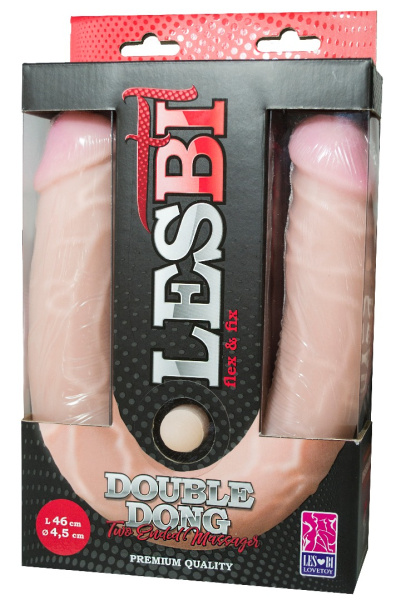 Фаллоимитатор двухсторонний flex&fix lesbi,  l 460 мм, d 45 мм, киберкожа арт. 941303_3